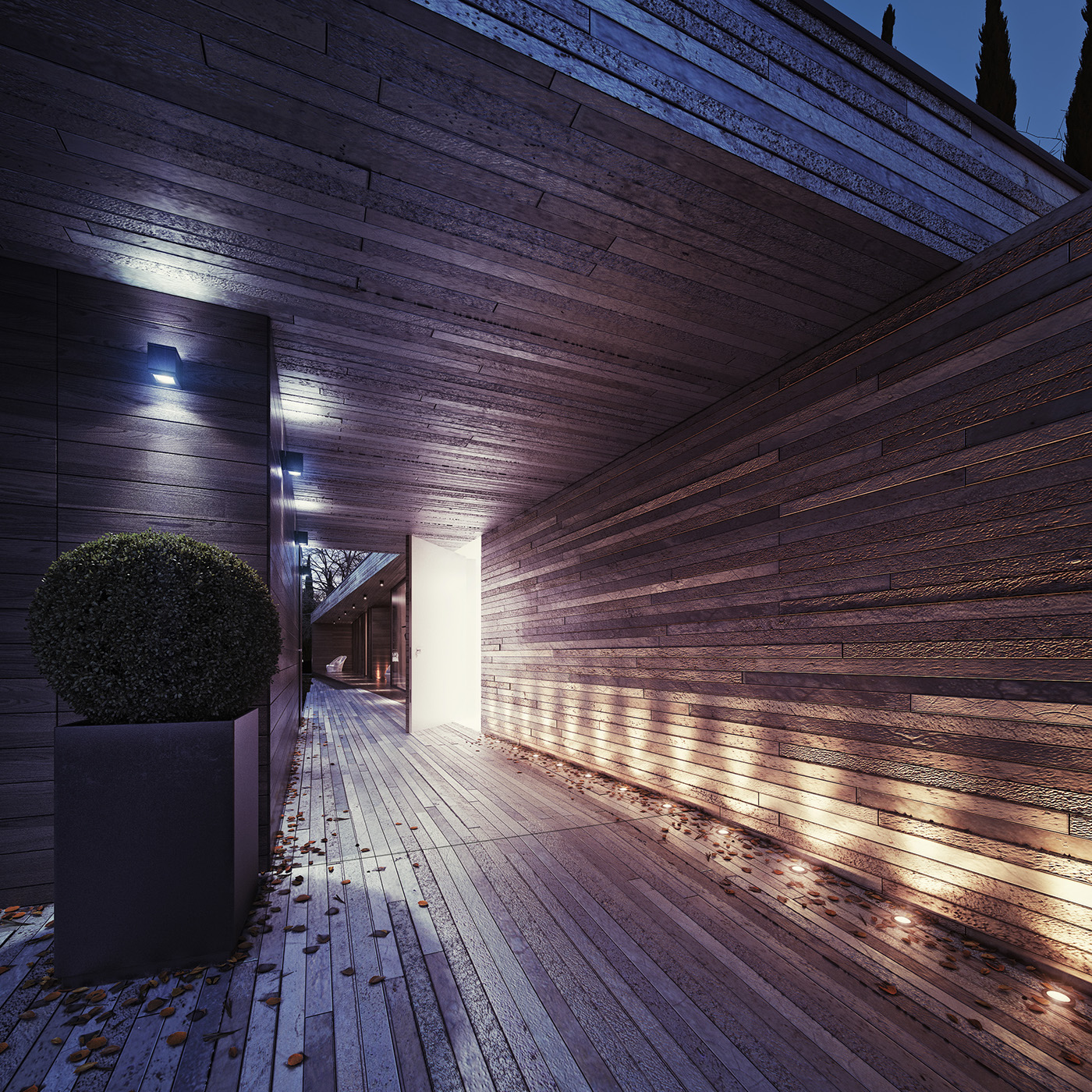 Michał Nowak poland wrocław 3D CGI visualization rendering vray 3ds max exterior house slate autumn japanese garden