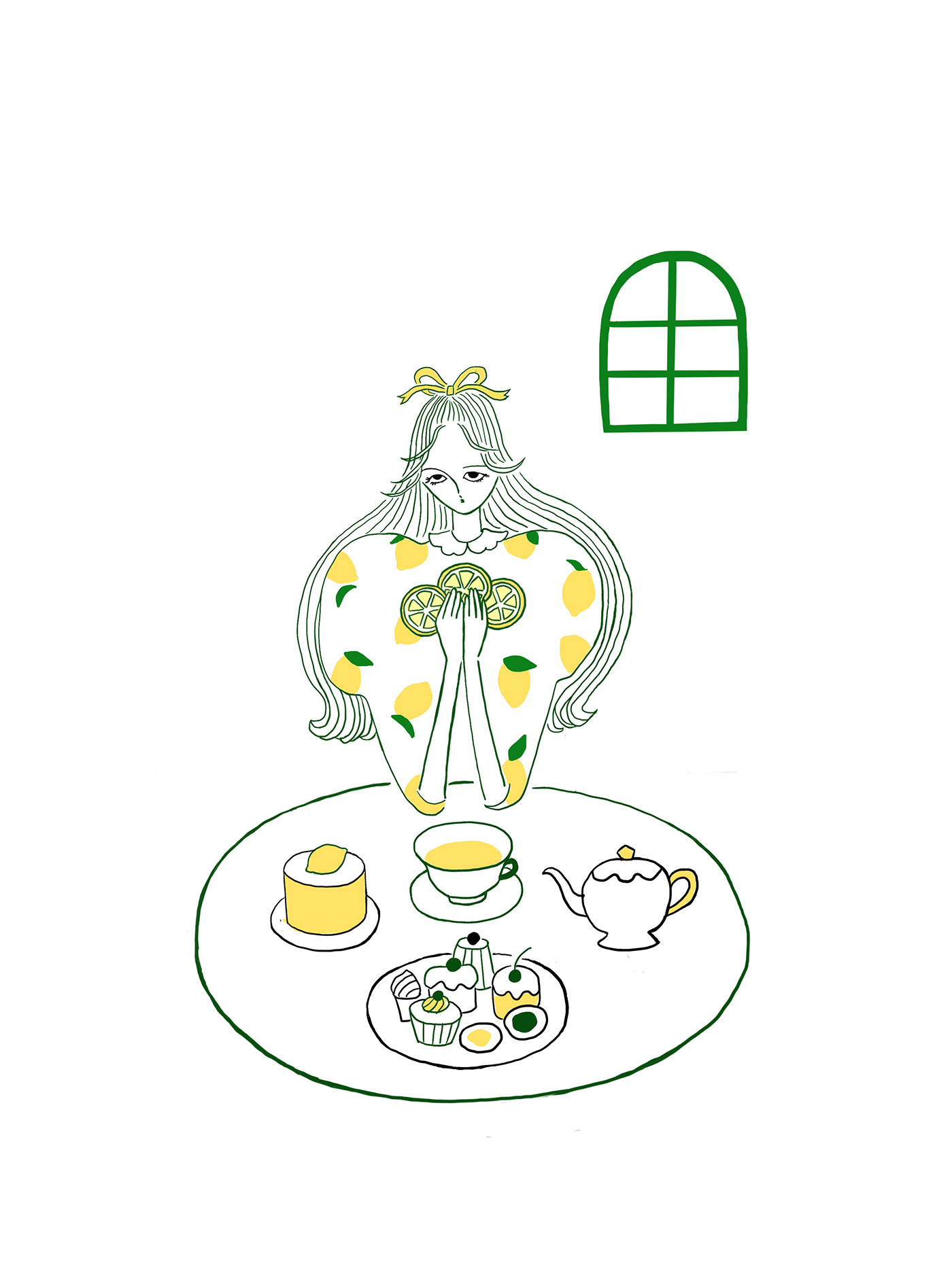 girl lemon tea