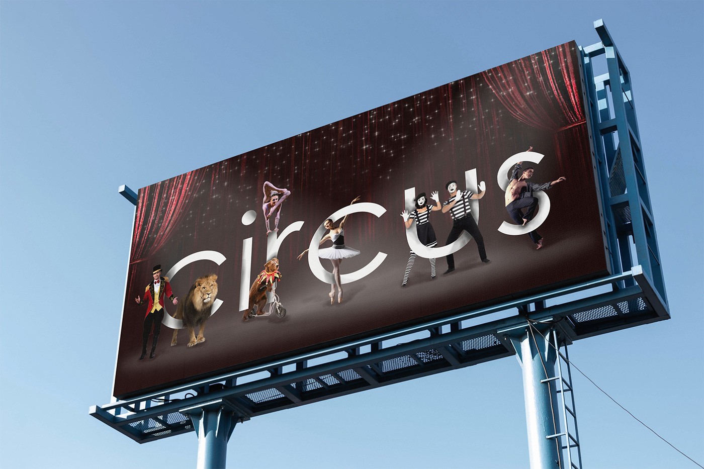 billboard Circus design fligh photomanipulation photoshop word