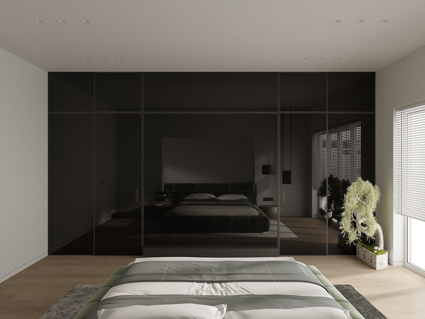 3ds max bedroom modern Render visualization