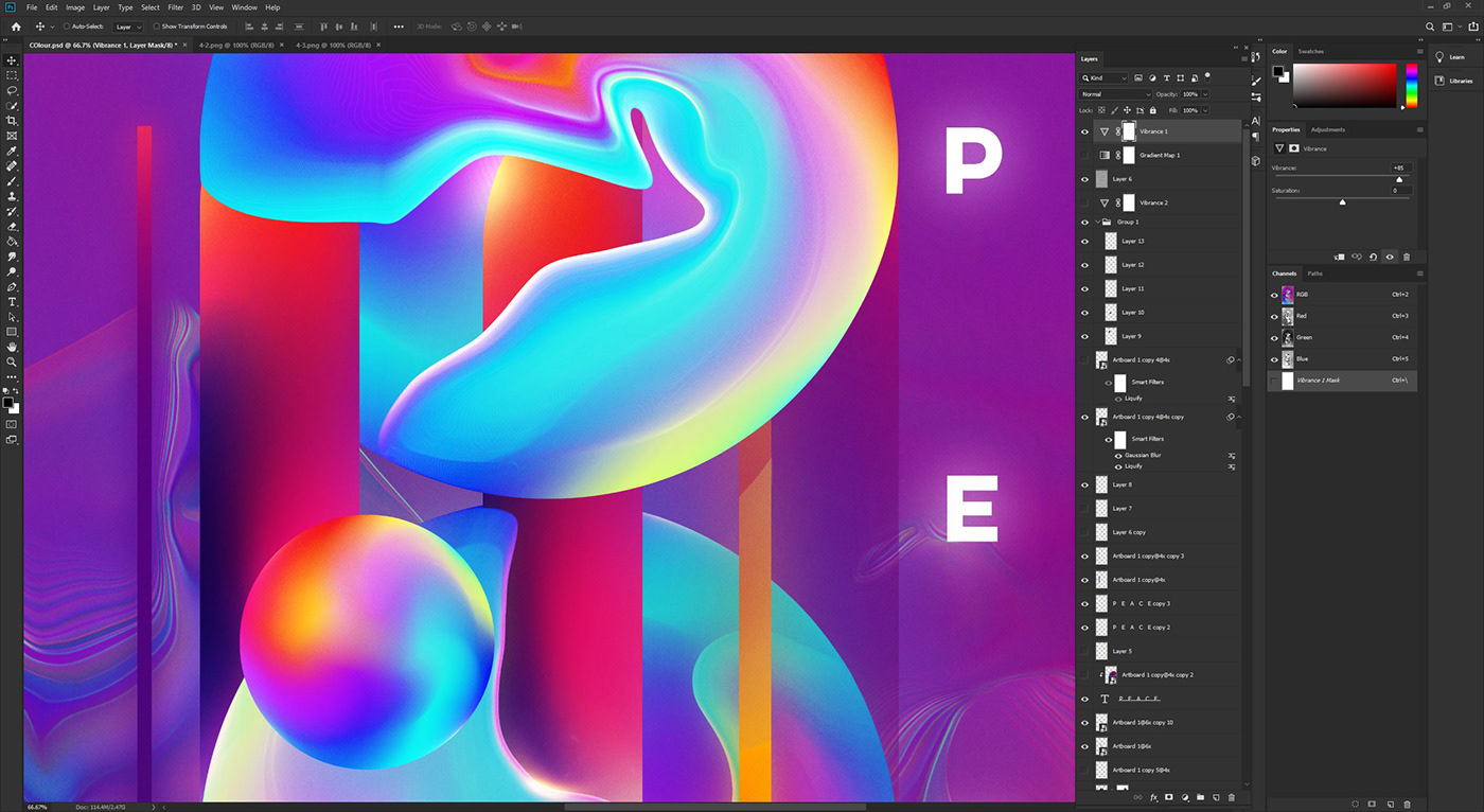 art design rainbow abstract octane cinema4d photoshop Illustrator poster weird