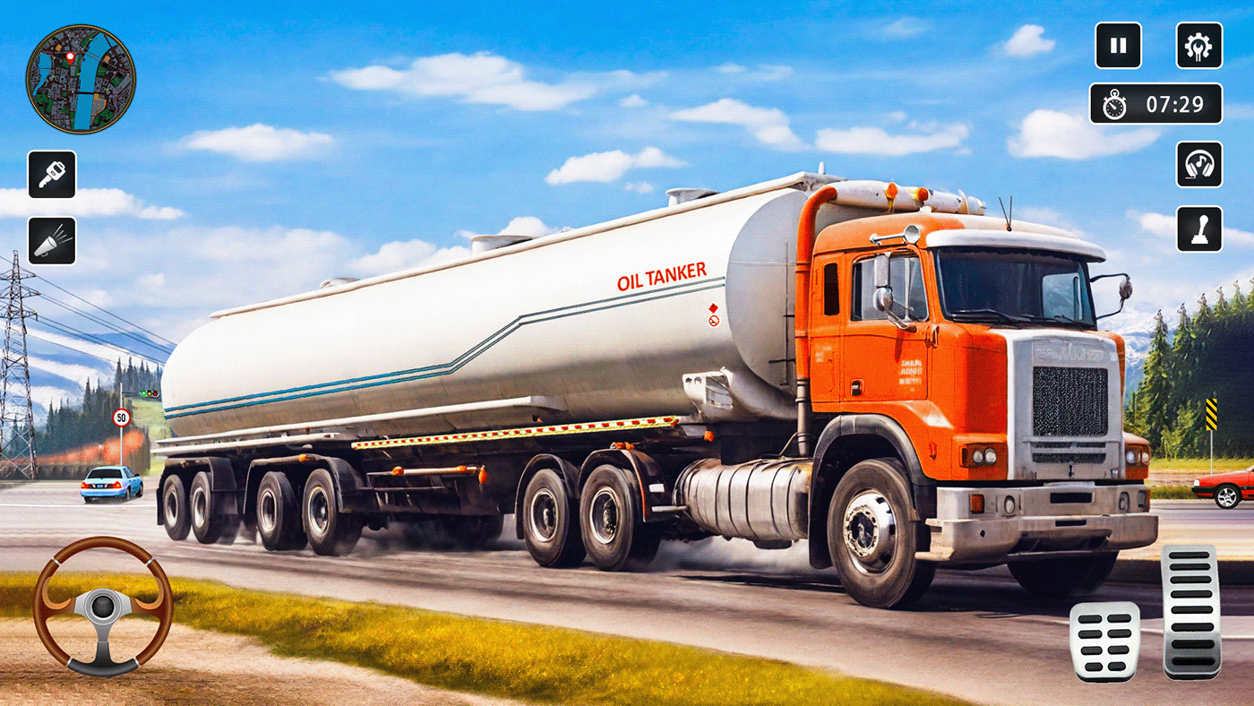 simulator 3d game Truck UI/UX cargo transport euro truck Offroad Vehicle america oil truck