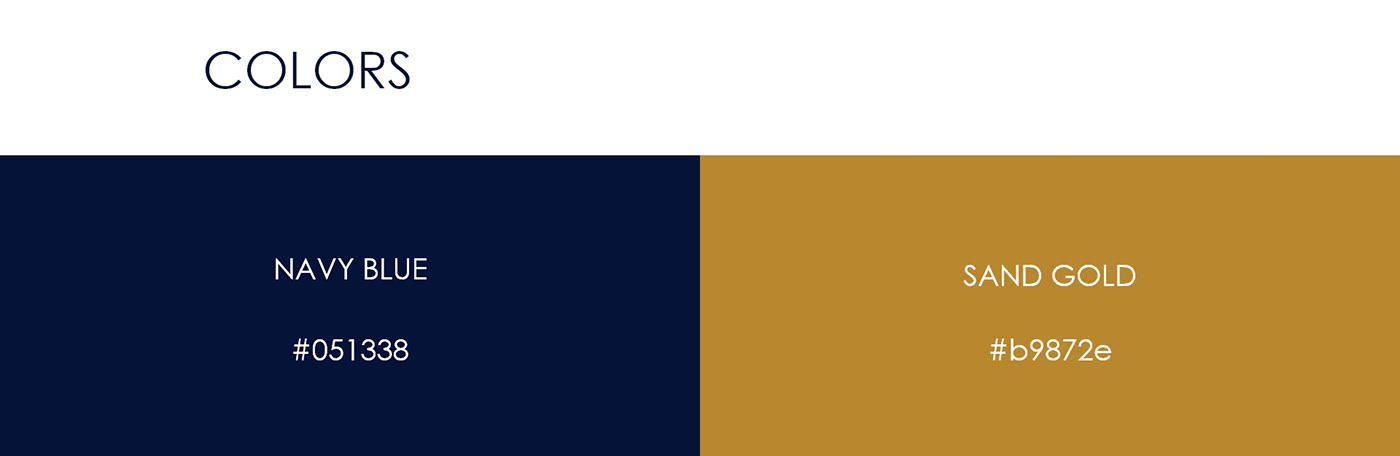 Color palette for yachting brand.