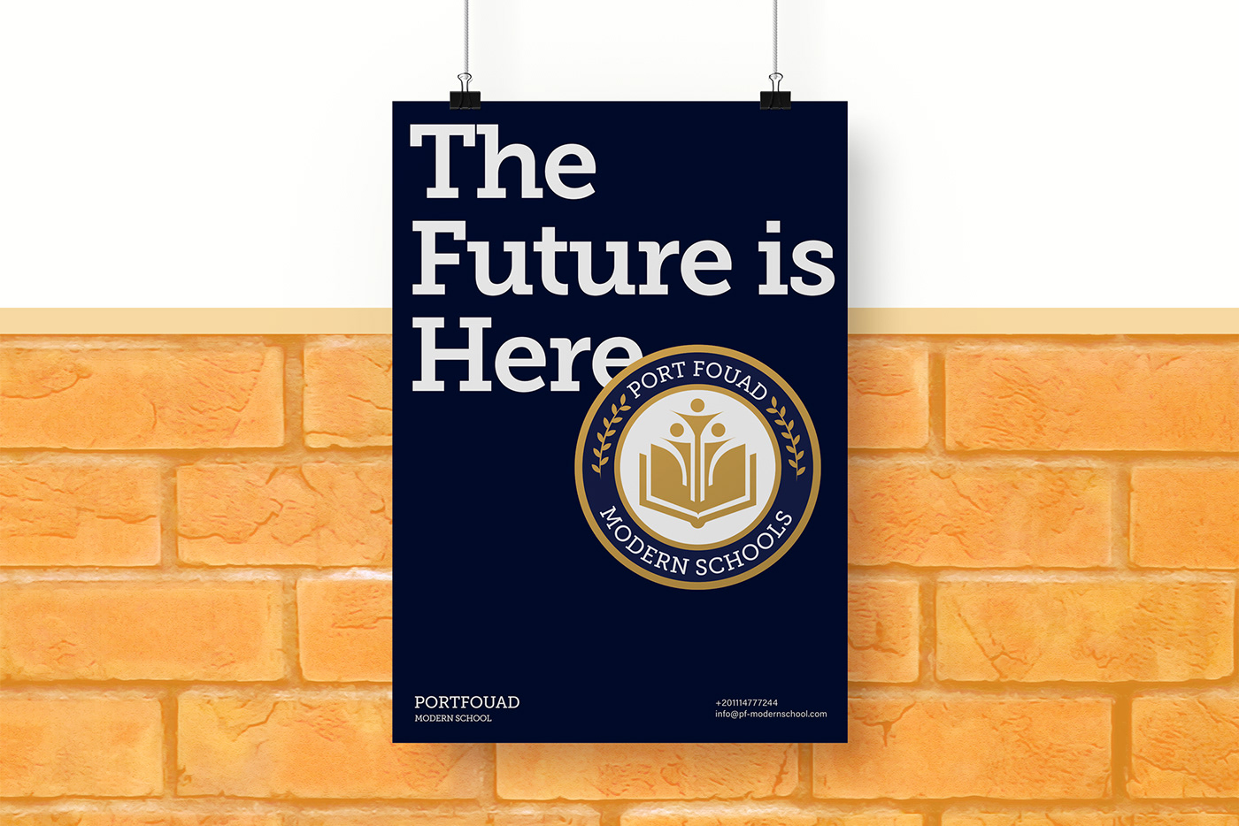 blue brand identity branding corporate Education gold identity logo modern school
