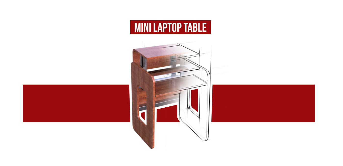 design desk furniture Laptop table adjustable product sketch industrial Interior