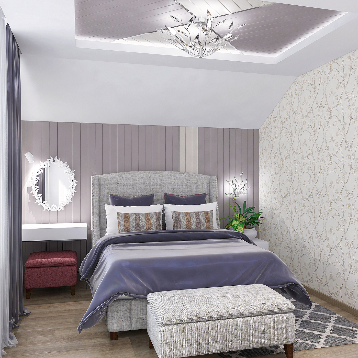 bathroom bedroom interior design  visualization eclectic