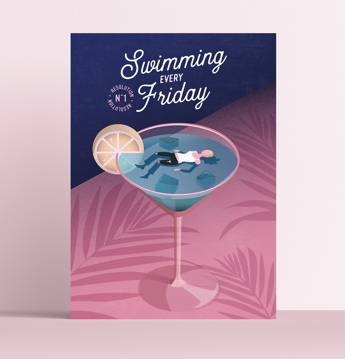 Poster of a woman swimming in her cocktail