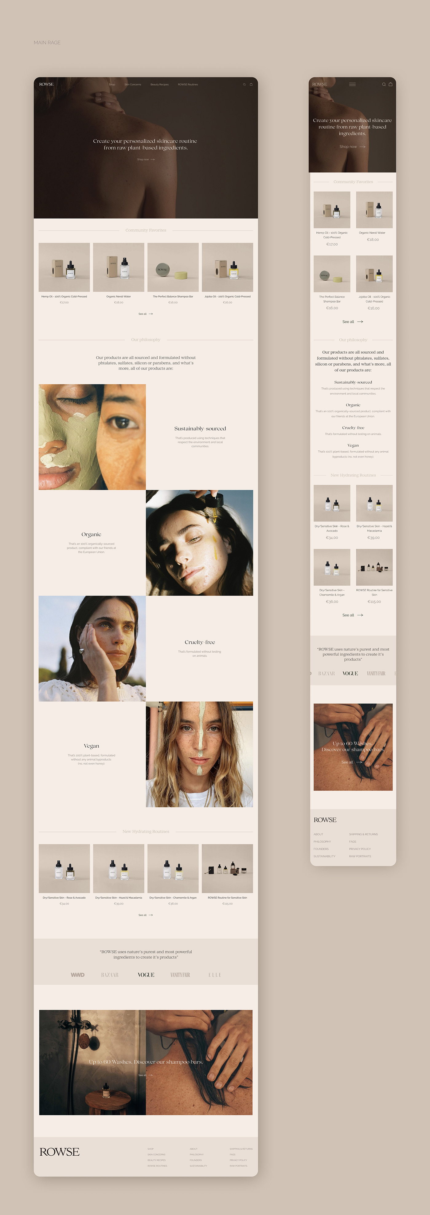 beauty brand Cosmetic redesign UI ux Web Design 