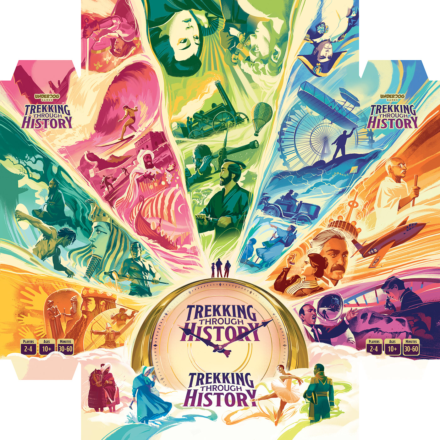 Ancient board game Historical Illustration history Retro science fiction time travel tourism travel poster vintage