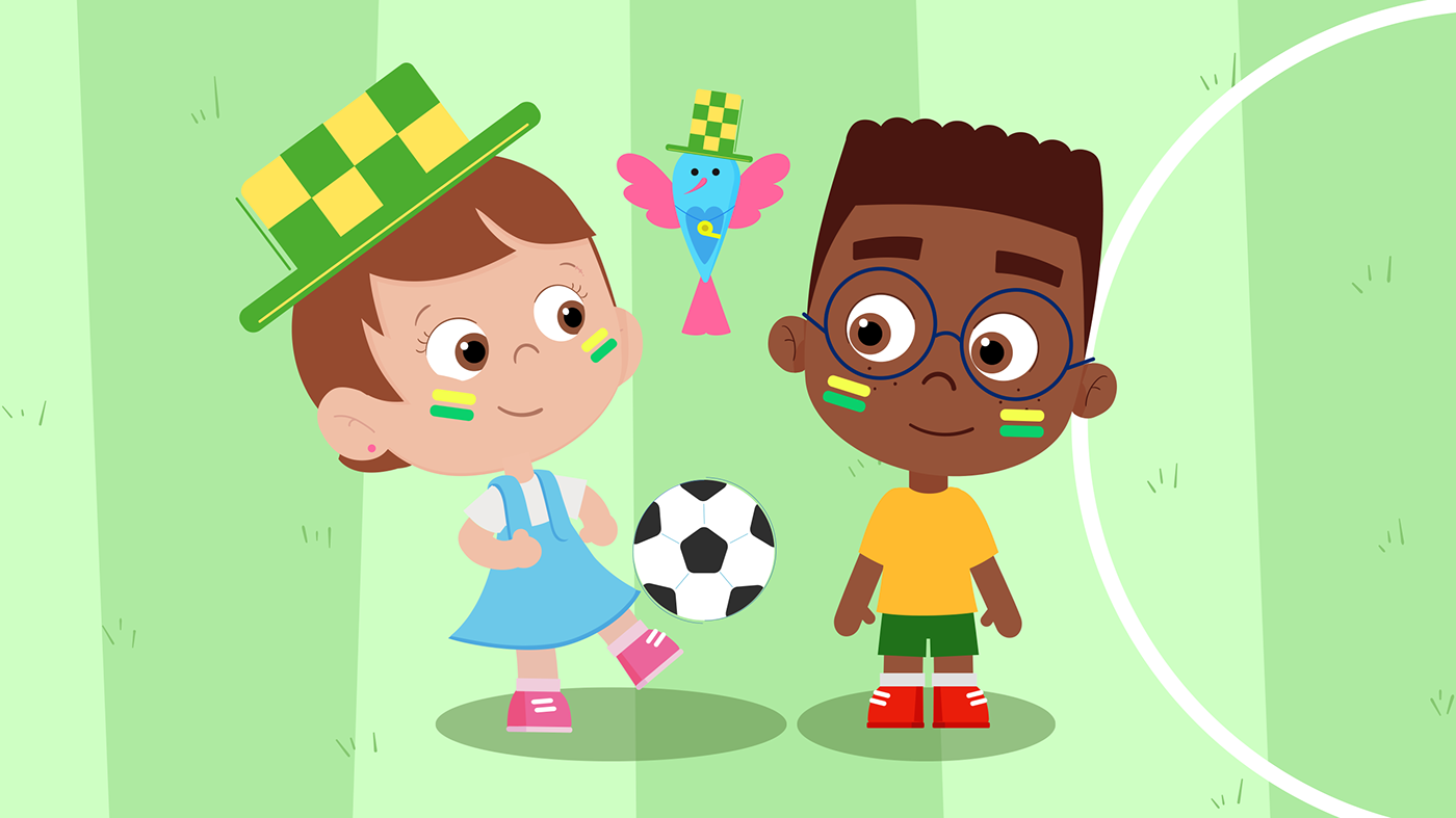 animation  children animation copa do mundo ILLUSTRATION  juju e binha motion motion graphics  soccer vector world cup