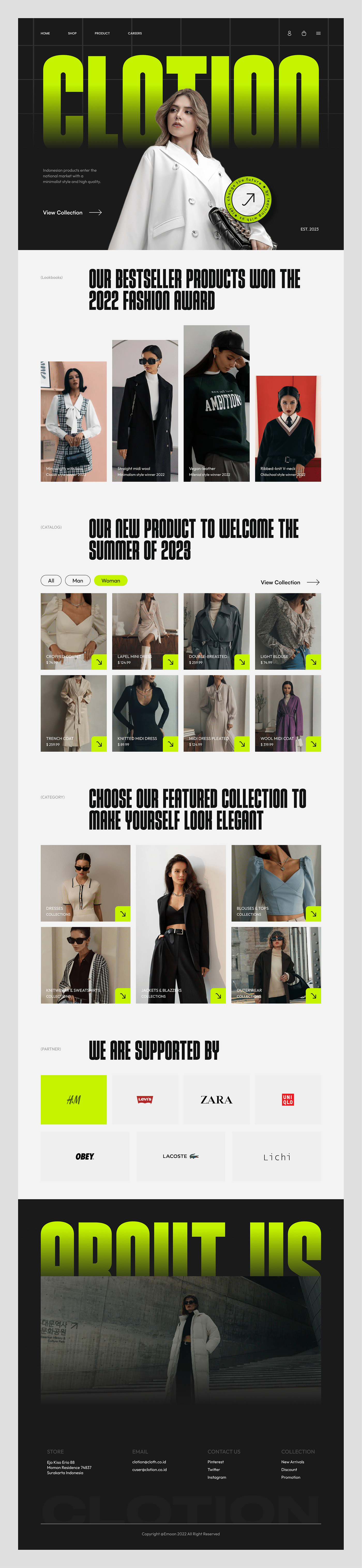 Clothing Ecommerce Fashion  landing page shop store UI/UX Web Design  Website Website Design