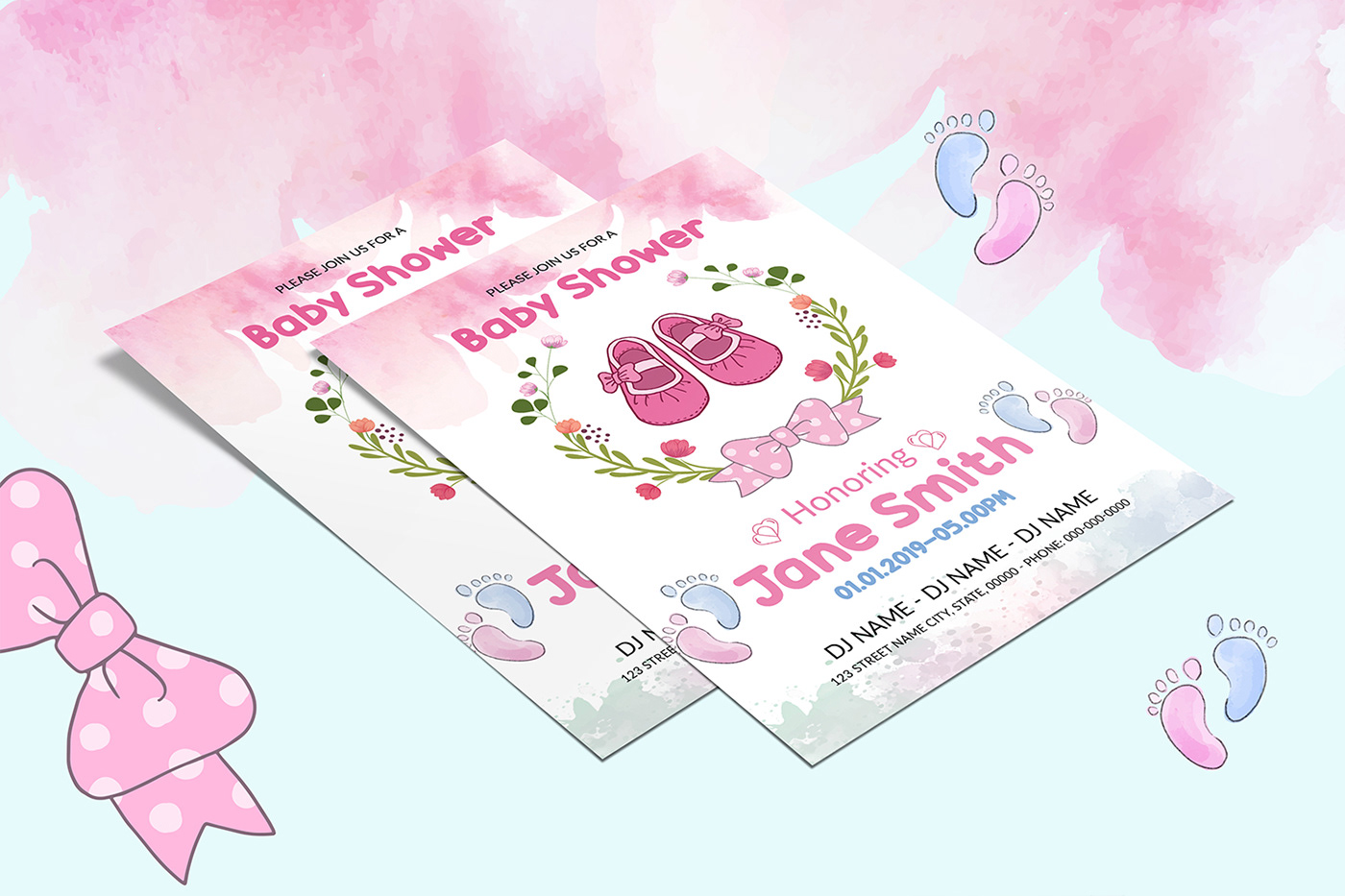Baby Shower Invitation template flyer