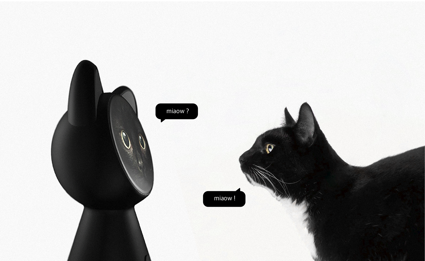 apple GUI Mockup Cat design black Smart speaker concept student project