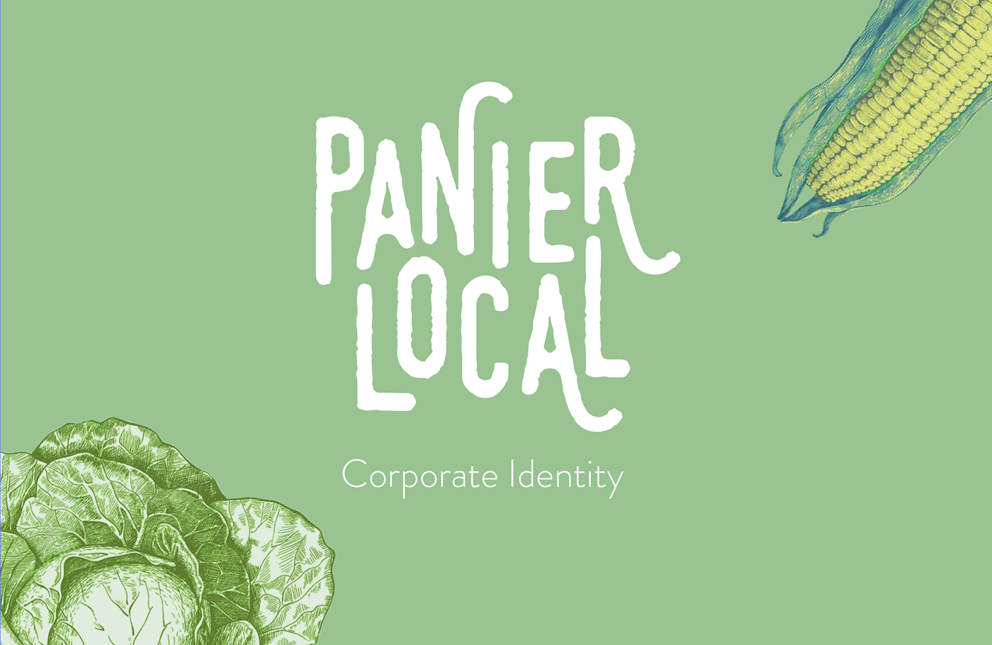 panier local Food  gravure corporate design branding  identity rustic service