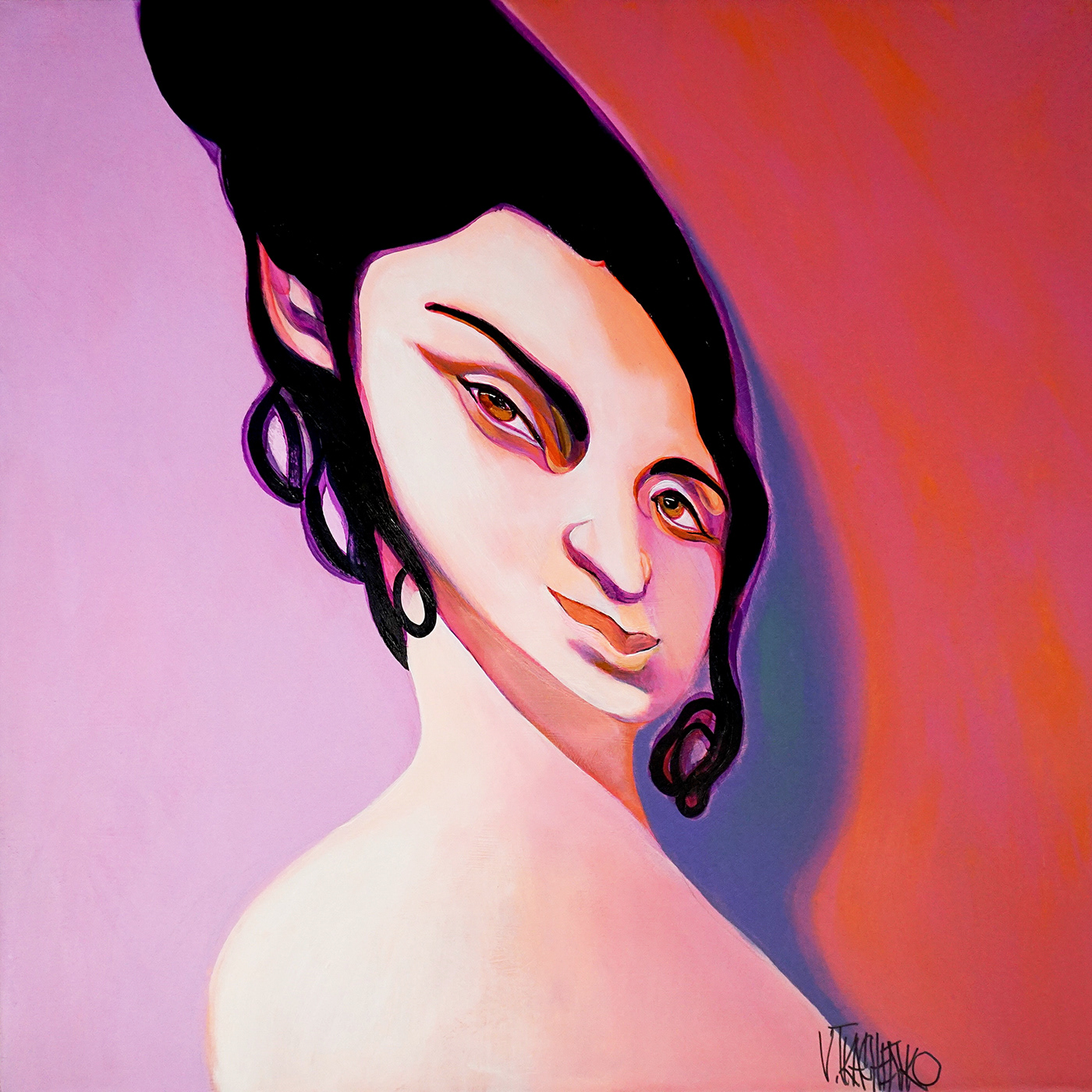 artwork painting   portrait woman