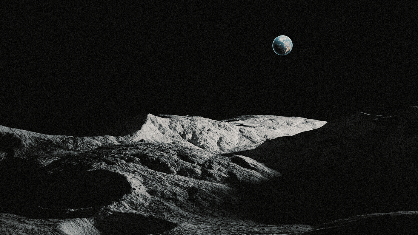 black and white Photography  lightroom 3D visualization Render moon Digital Art  Space  art direction 