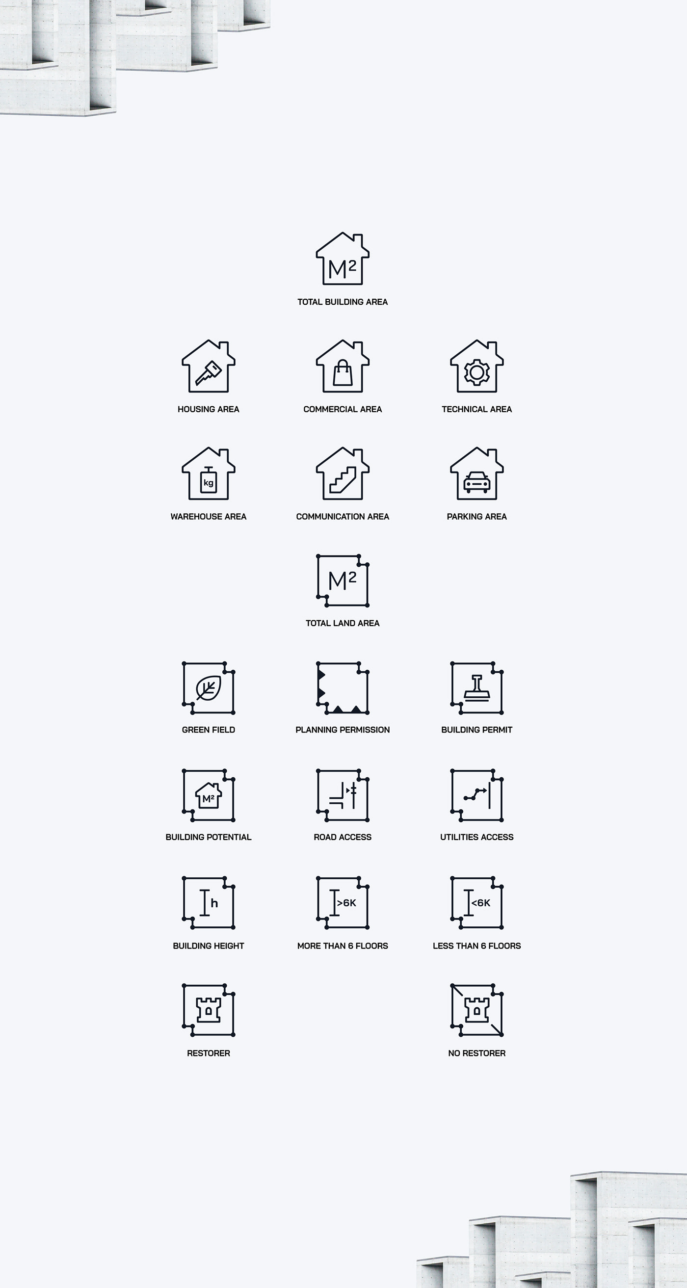 Icon set for Lux Investment.