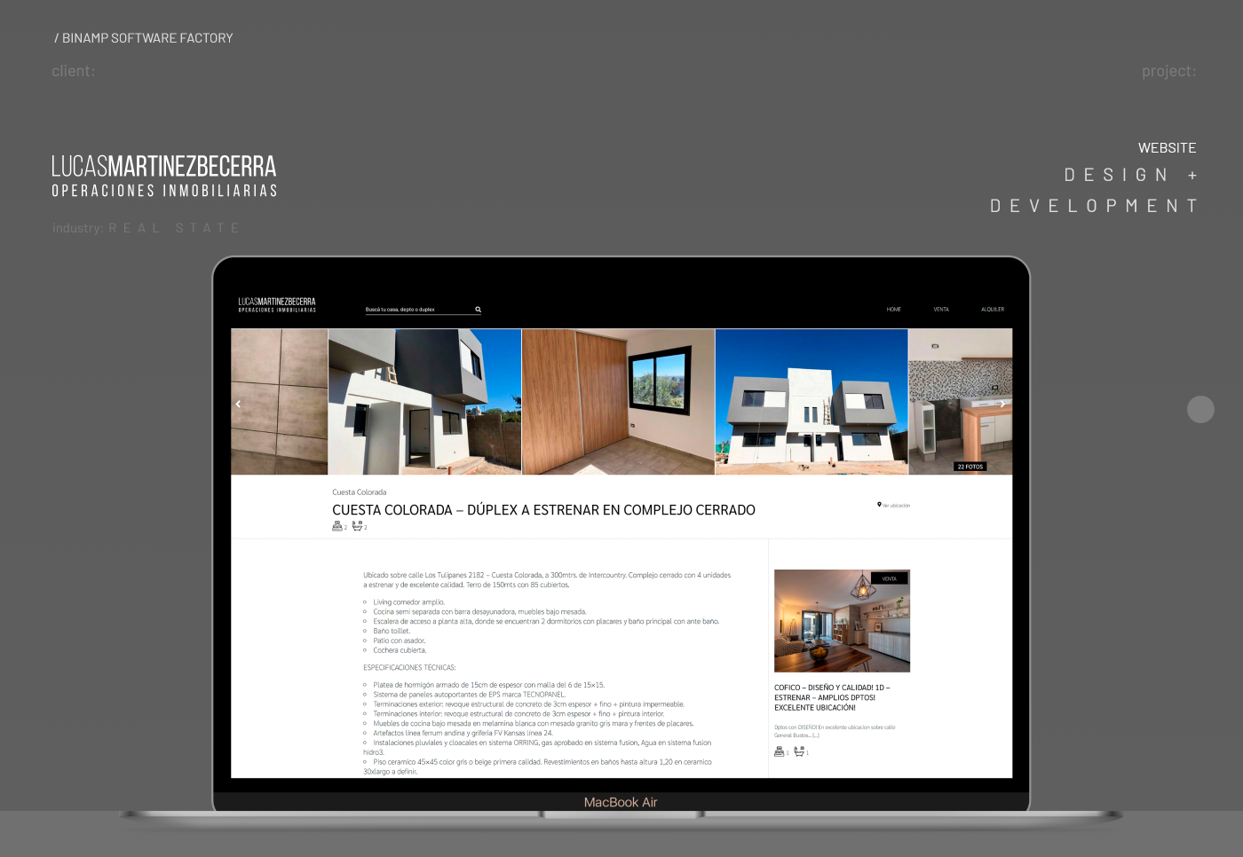 CASAS Departamentos design development Diseño web duplex Inmobiliarias propiedades realstate