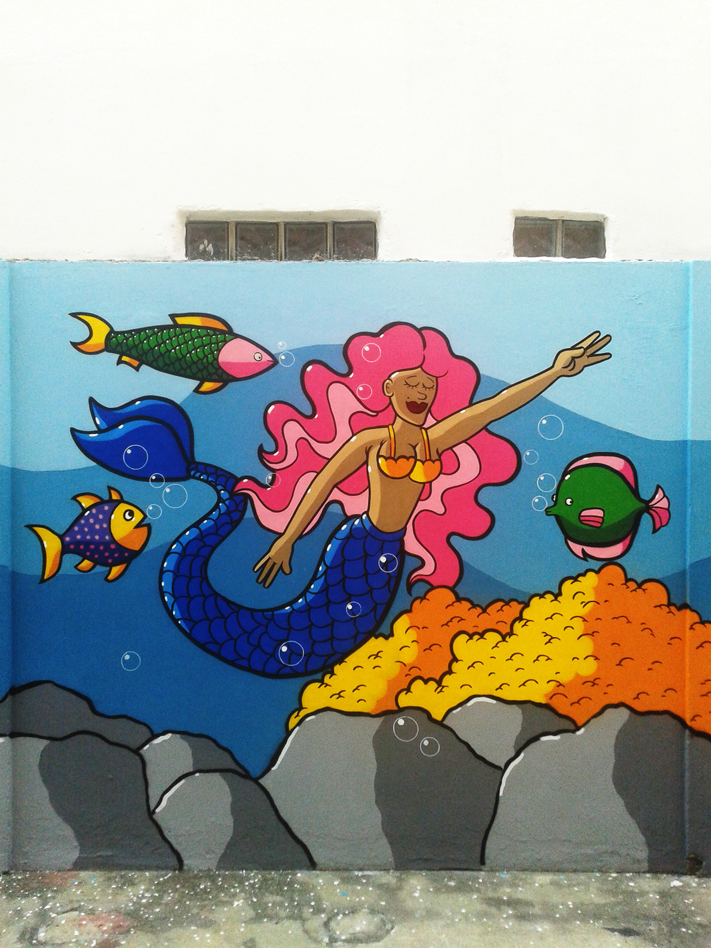 Graffiti Urbanart streetart grafite oceano praia Fundo do mar peixe agua spray