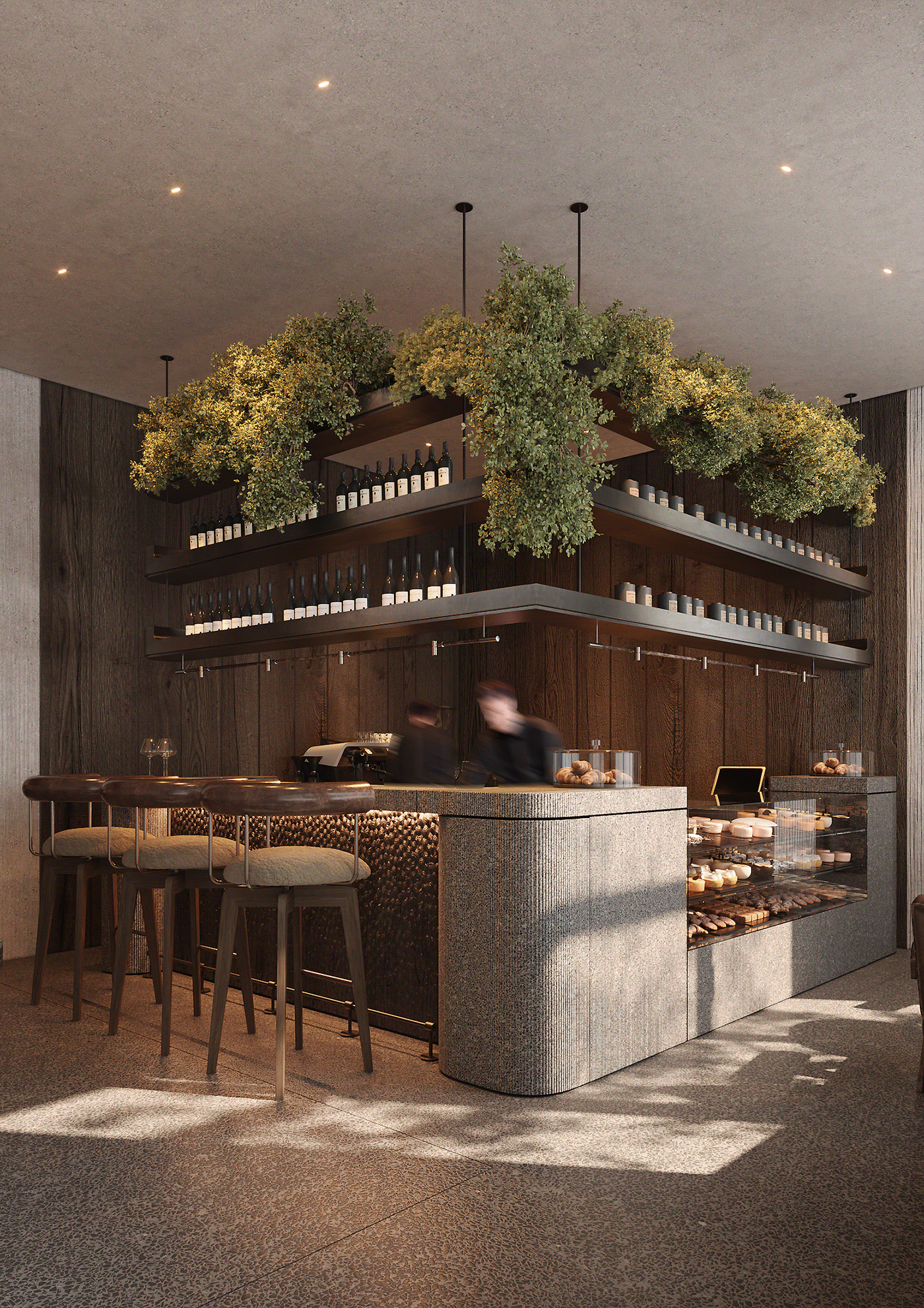 cafe restaurant design 3ds max corona bistro бар