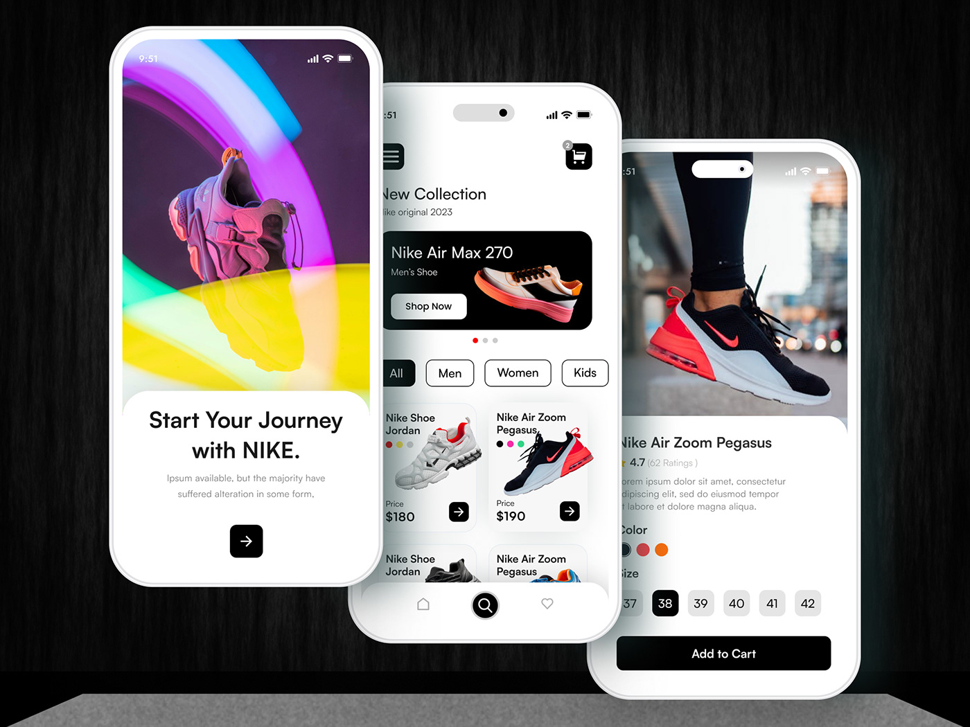 app design Mobile app Shoe Store shoes Ecommerce ui design mobile app design efatuix eftear Nike App Design