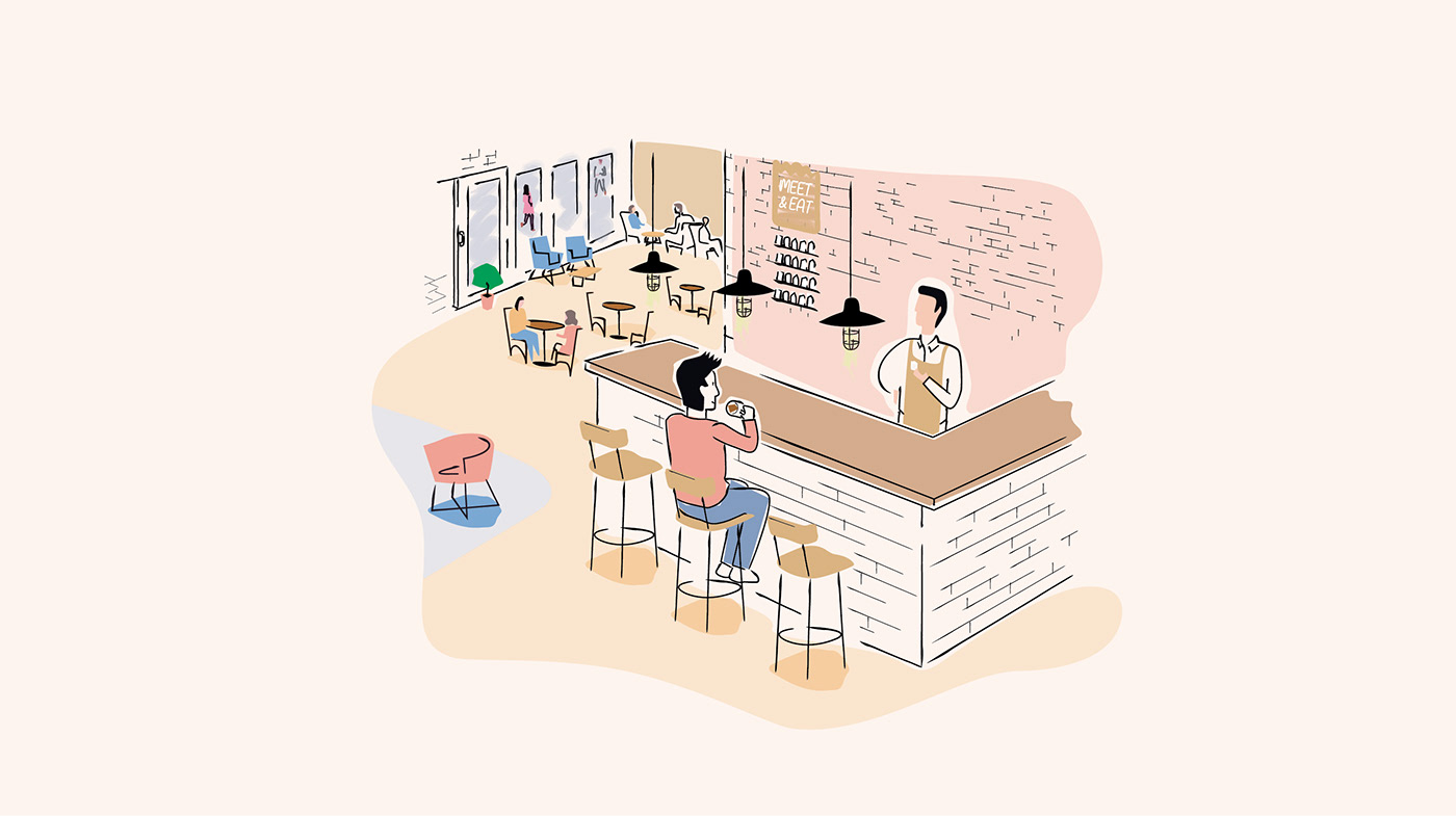 ilustracion illustrations diseño dibujo Digital Art  arte art Coffee cafe restaurante