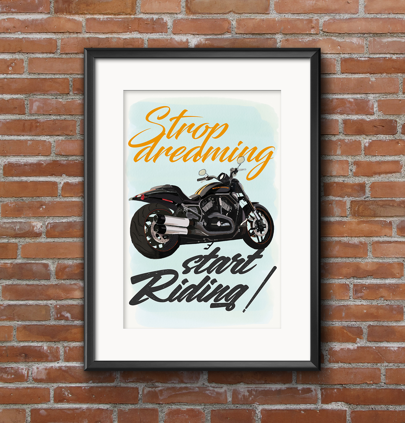 poster harley artwork Drawing  typography   ilustration