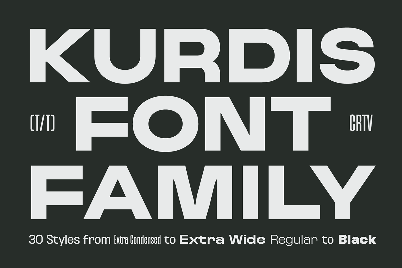Kurdis font family in a bold wide weight