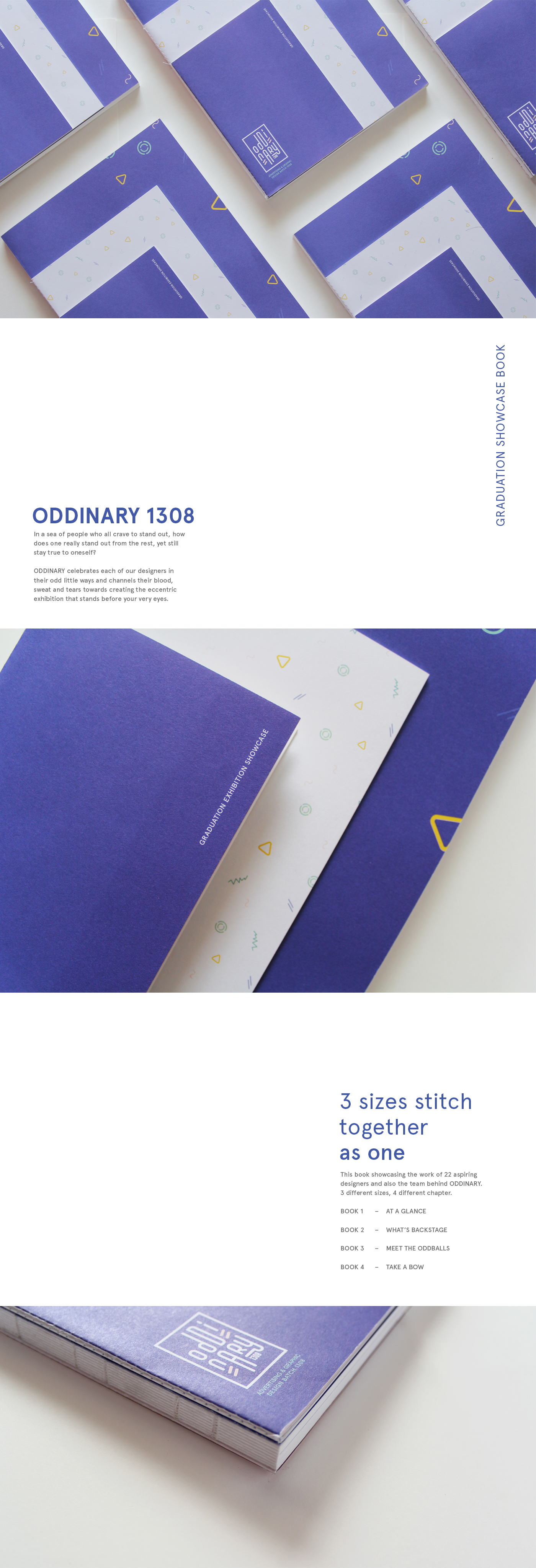 book Booklet showcase graduation Exhibition  Layout graphic design editorial stitch