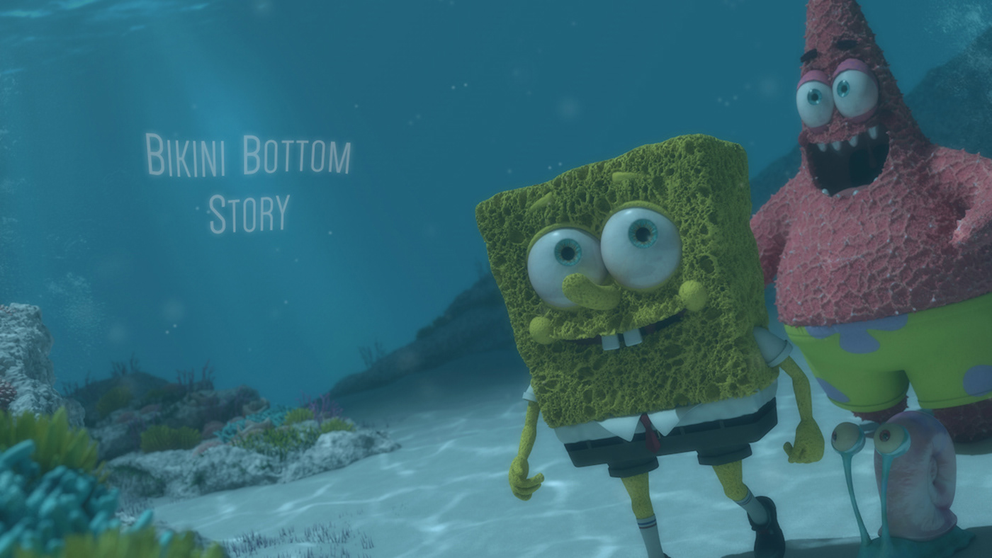 spongebob nickelodeon 3D Digital Art  bikini bottom Character design  ILLUSTRATION  c4d cinema 4d photoshop