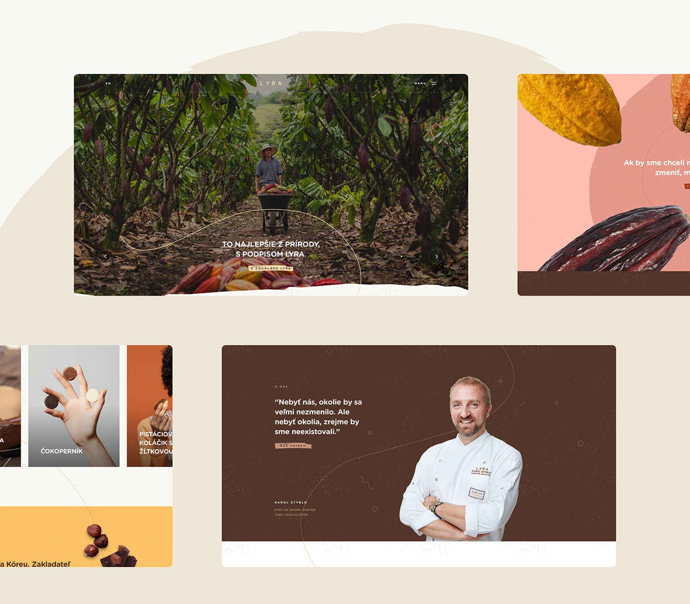 chocolate Cocoa Food  handwriting landing page Scrolling textured Web Web Design  Website
