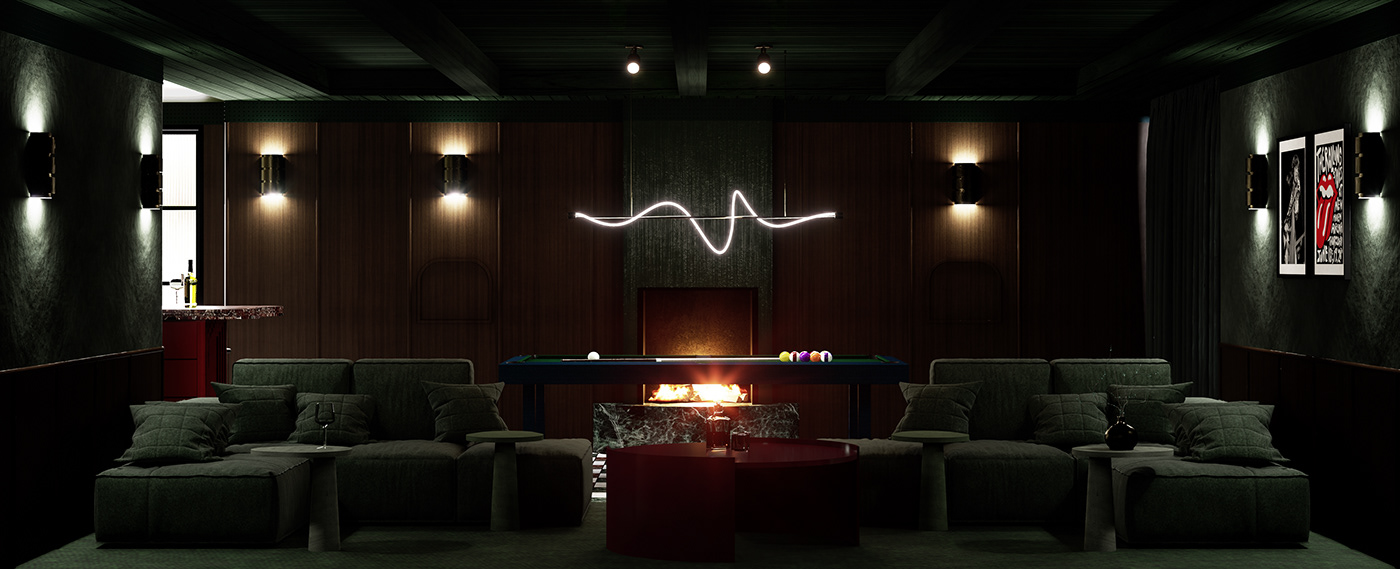 architecture Render visualization 3D 3ds max CGI Interior lounge bar