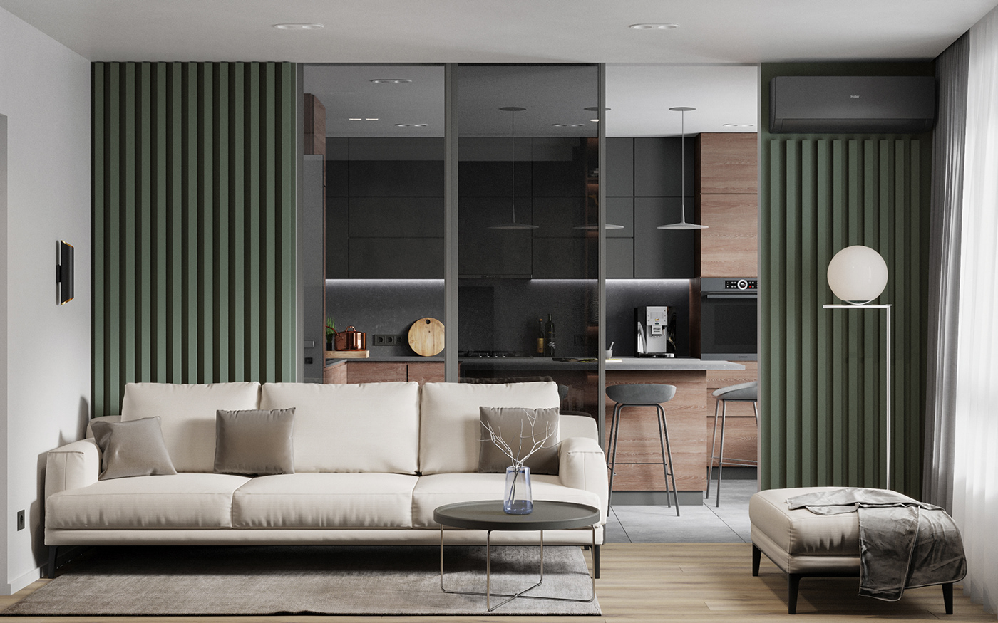 Interior design modern apartments CGI 3dsmax coronarenderer