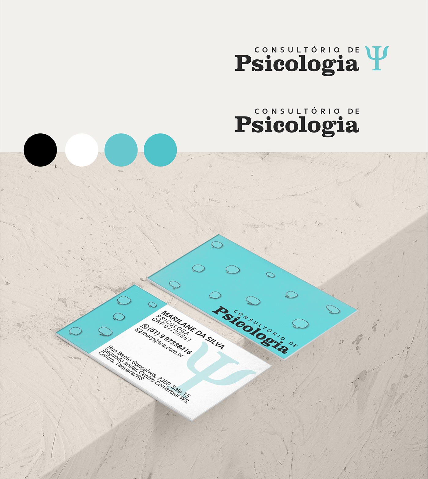 psicologia consultório psicologo criação identidade visual cartão de visitas marca