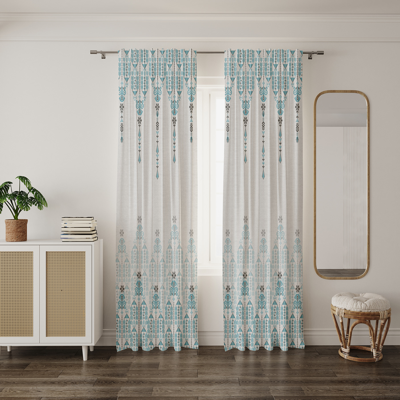 blue curtains cushion fabric furniture grey living room mediterranean runner textile