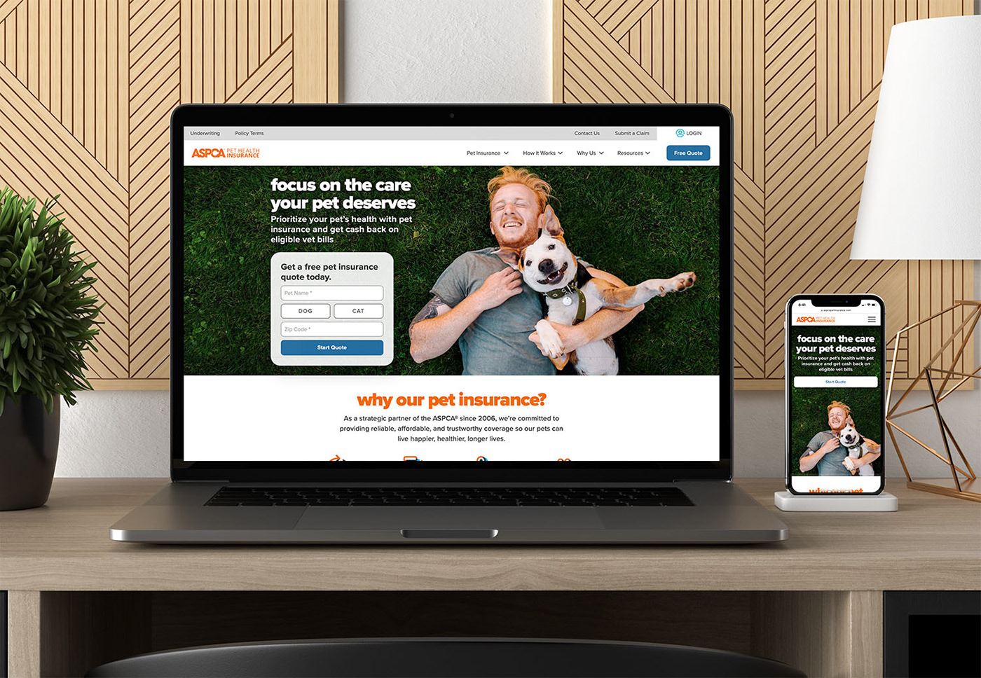 Website Web Design  landing page UI/UX pets pet insurance xD