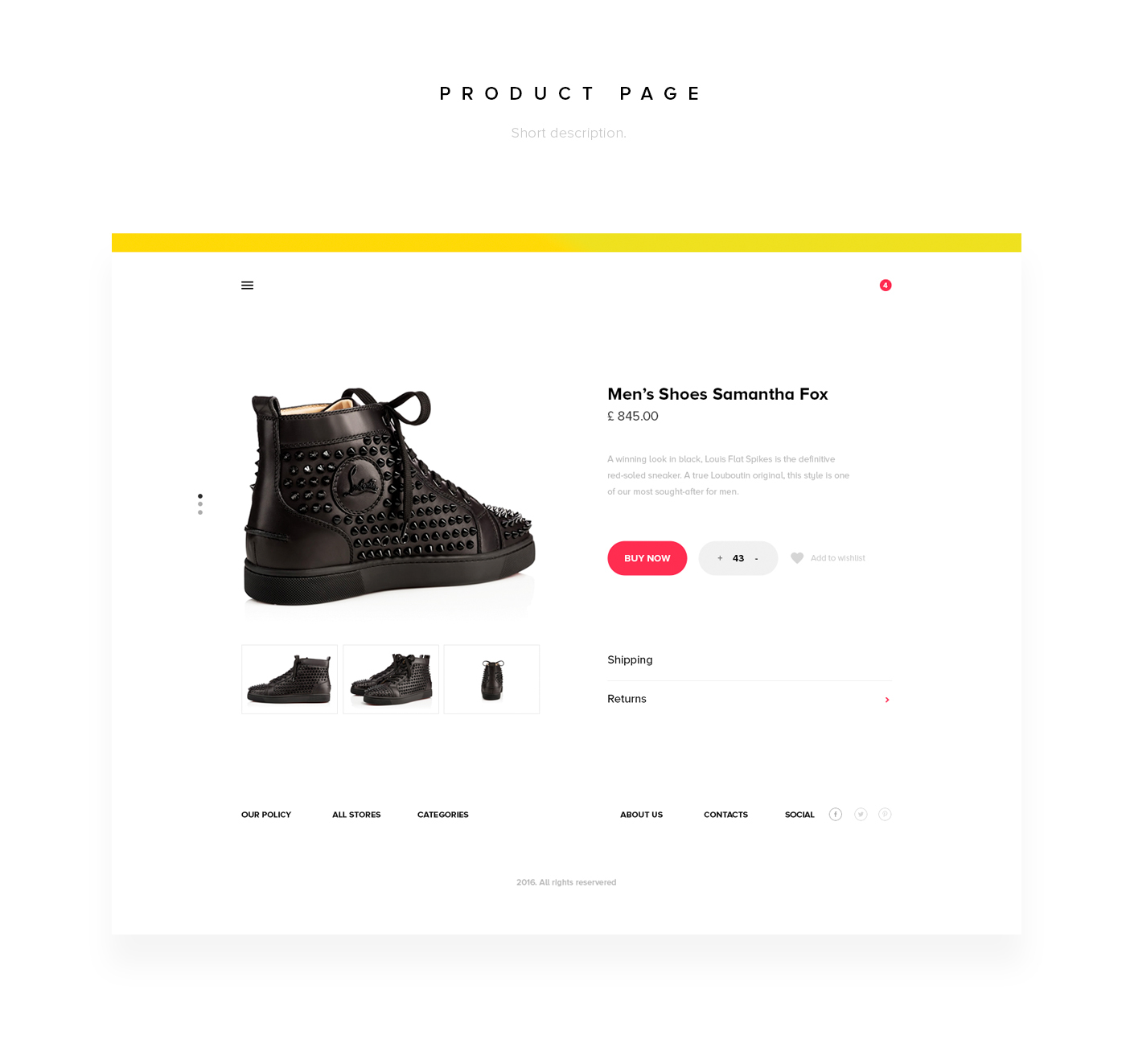 design clothes e-commerce template flat UI ux minimalistic shop psd Web