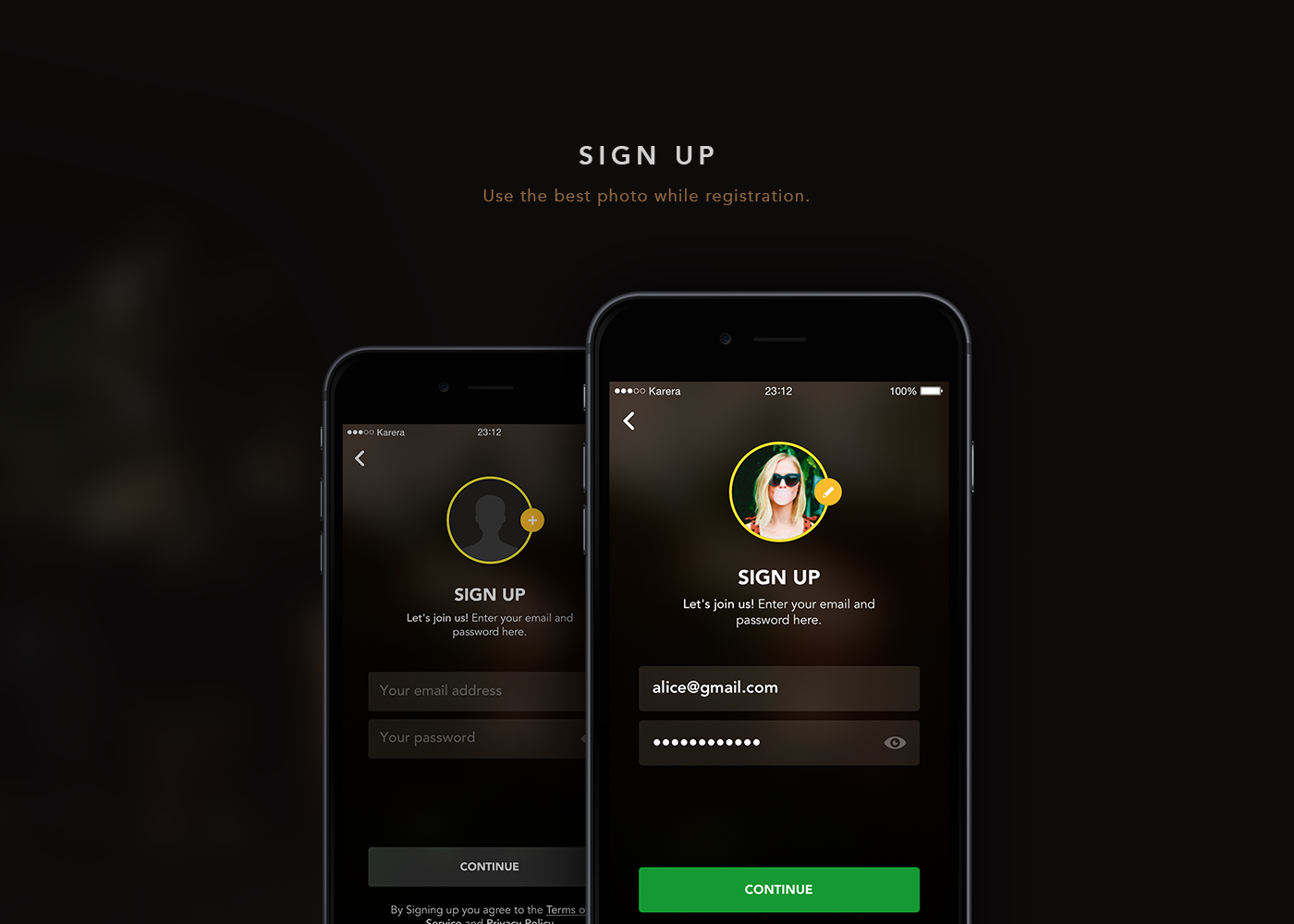 app iphone application mobile visual interaction Ossmium UI ux photo design Food  Interface social