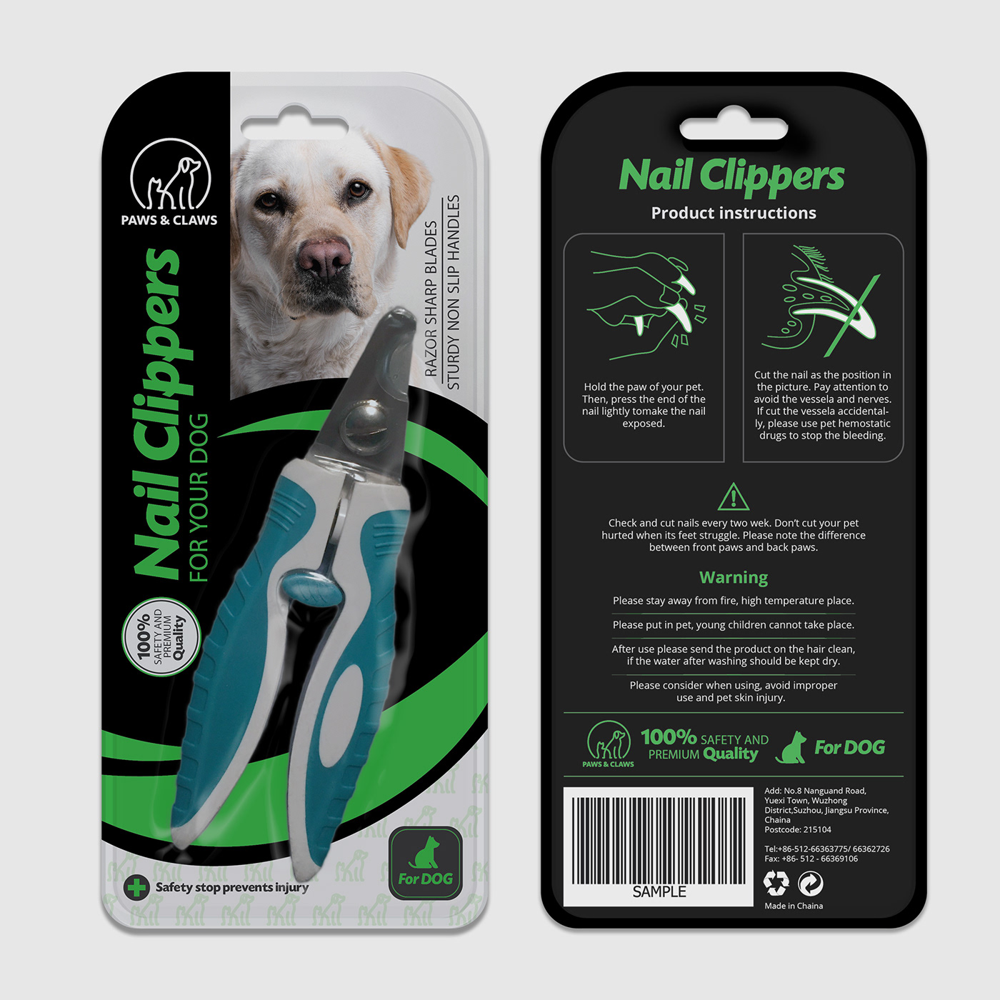 Blister box design dog nail clippers package Packaging Printing
