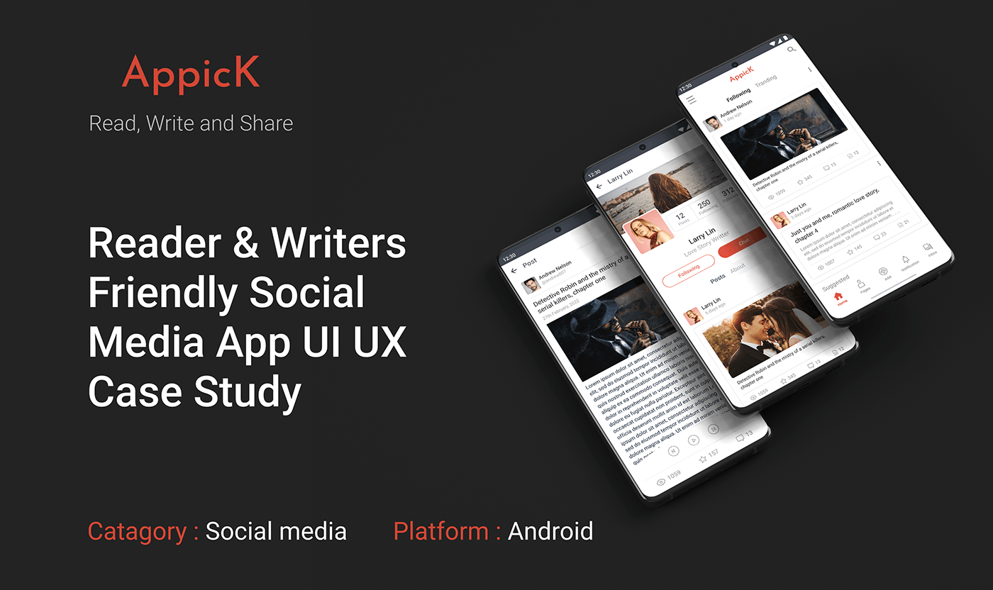 app app design Case Study ebook app Mobile app Reading social media ui design UI/UX ux