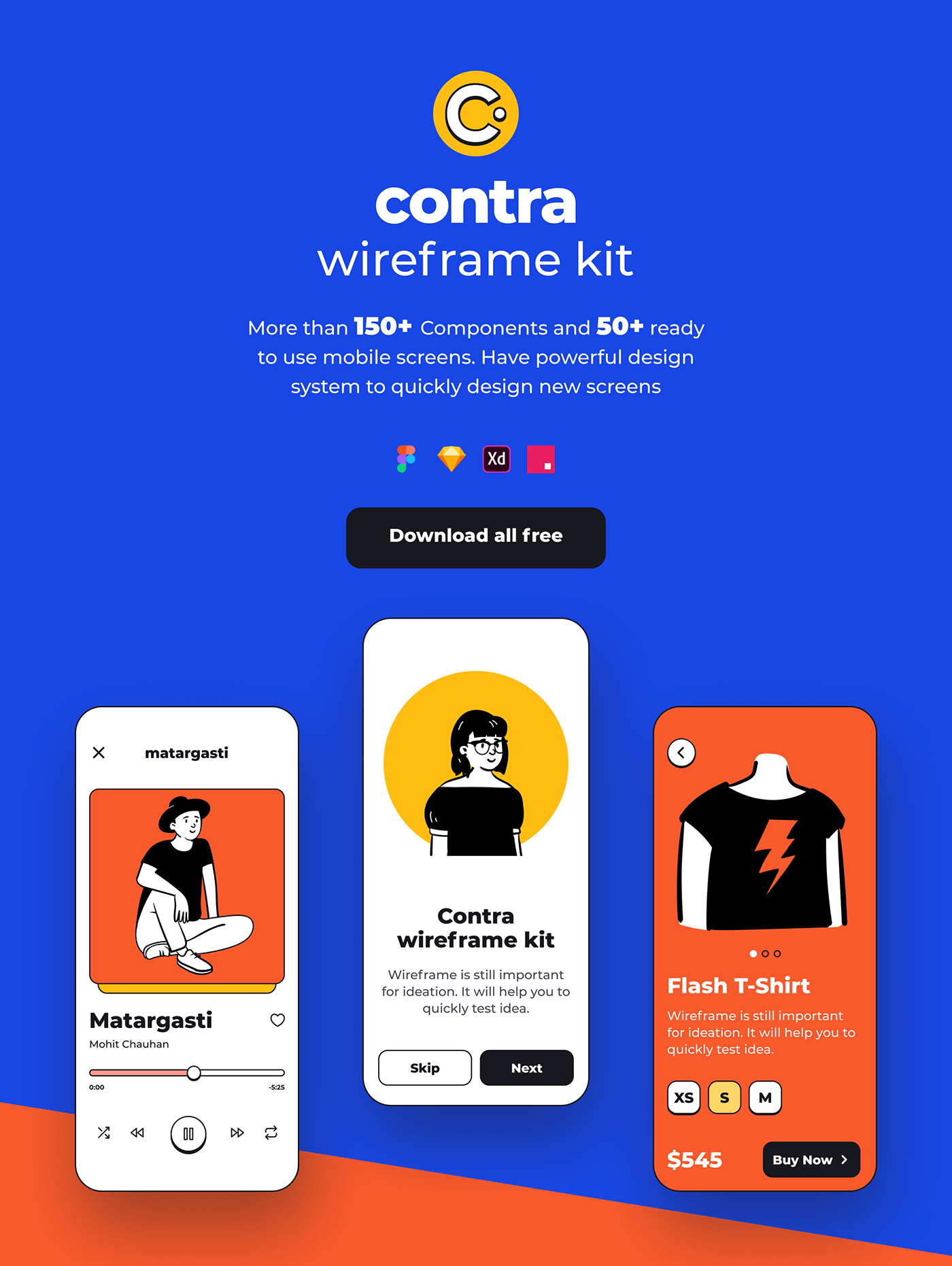 contra ios open-source UI uikit uiux wireframe Wireframe kit