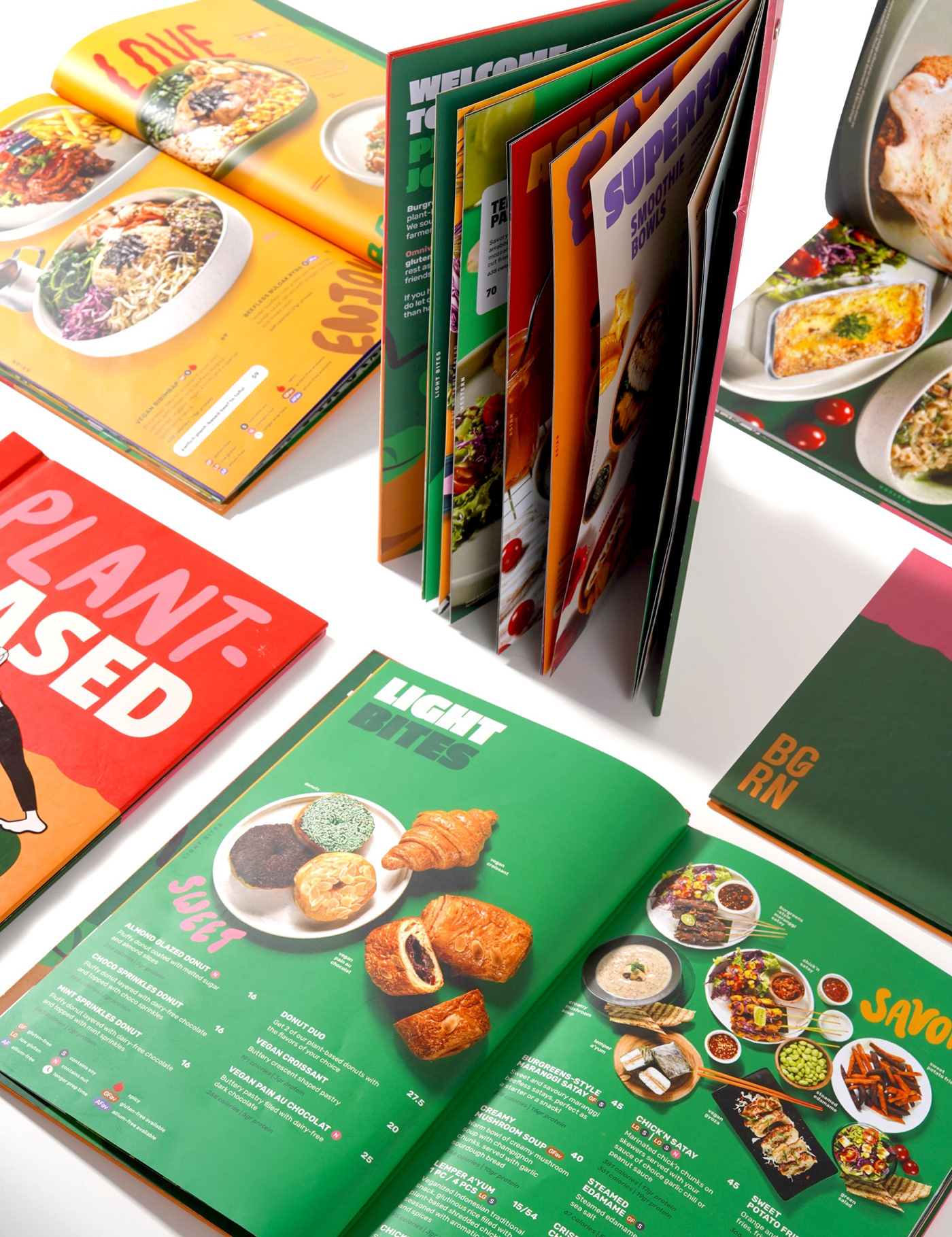 restaurant vegan menubook design