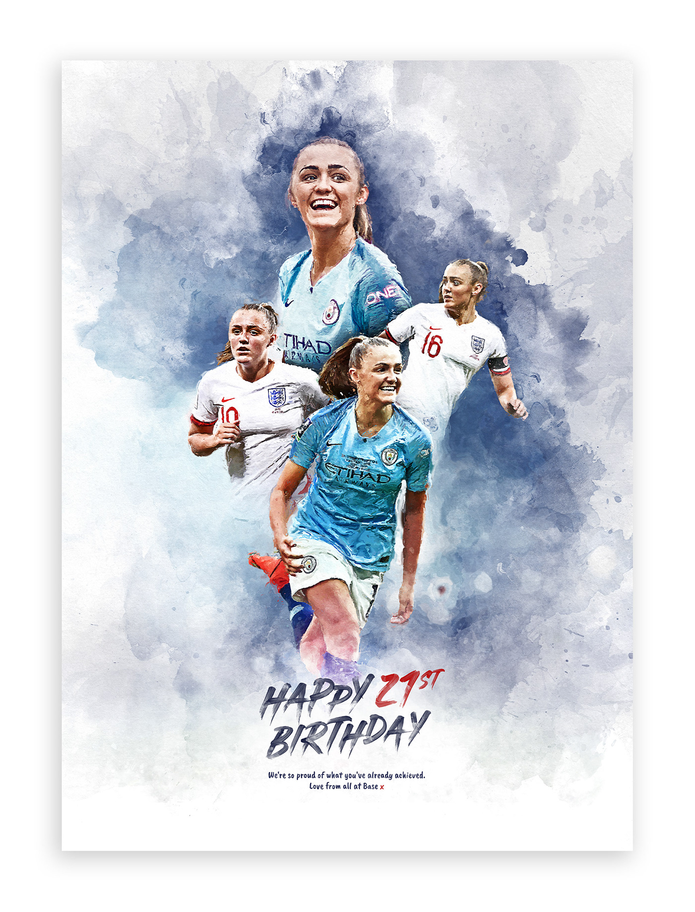 england football Manchester City paint Poster Design soccer watercolour womens' football football design sports graphics