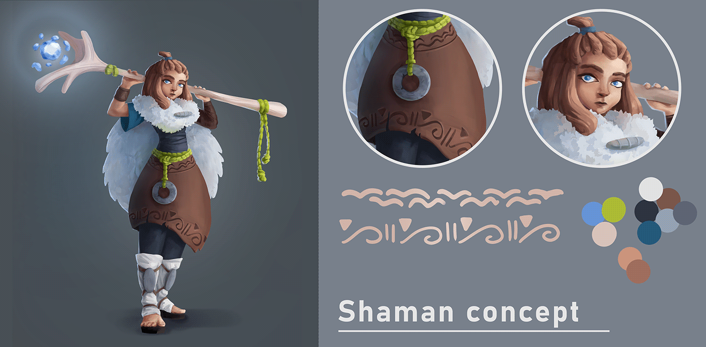 Character design  concept Game Art shaman