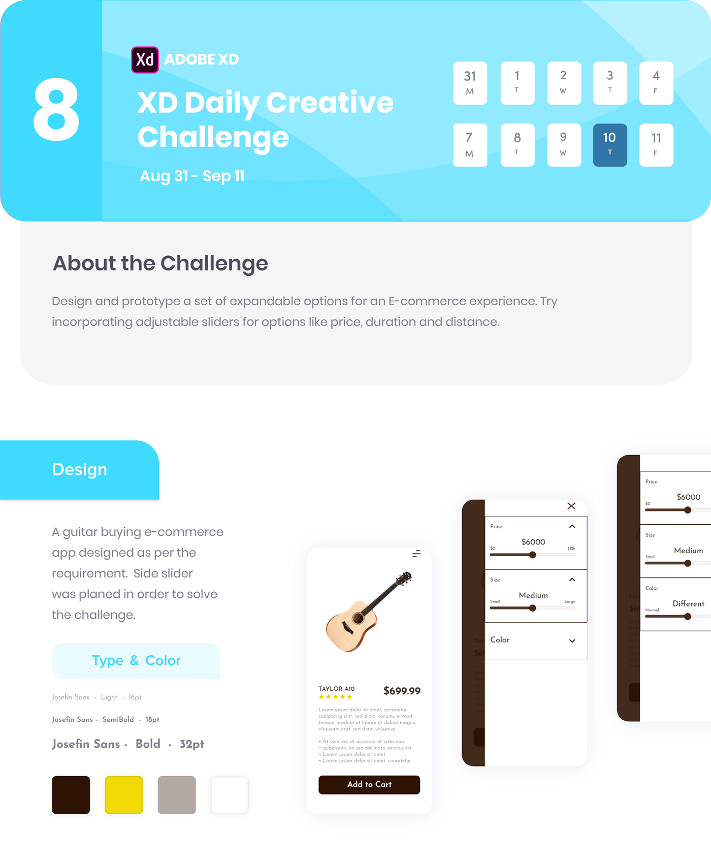 Adobe XD challenge creative Interface Mobile UI UI/UX Website XDDailyCreativeChallenge