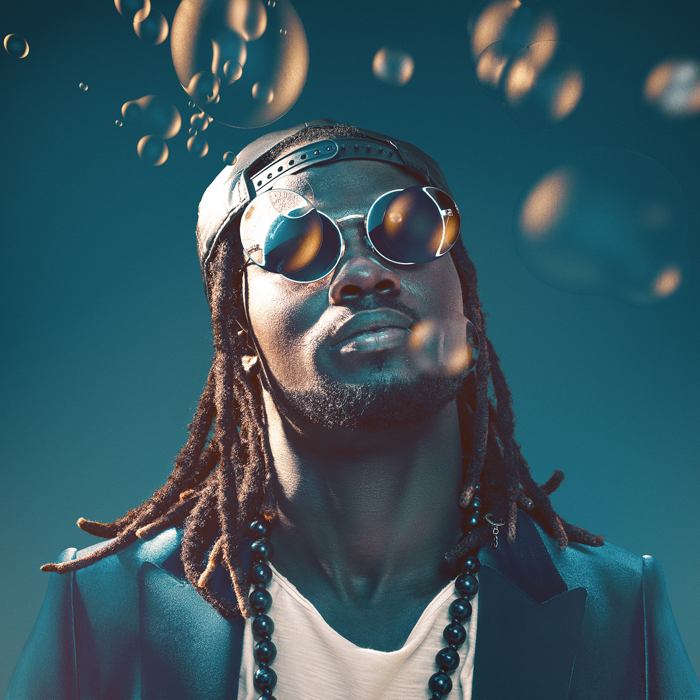 art direction  bubbles CGI colorful Moody Music artist Photography  portrait underwater water