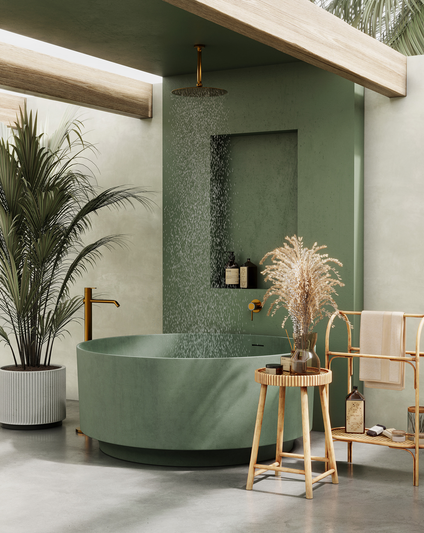 object design bathtub visualization visualizer asparagus interior design  corona render  Design bathroom Design Visual FLS_3d