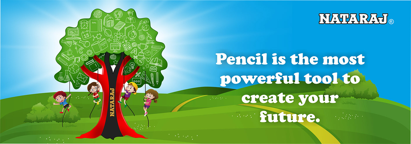 Advertising  cartoon Character design  Digital Art  digital illustration ILLUSTRATION  nataraj pencil poster STIKERS