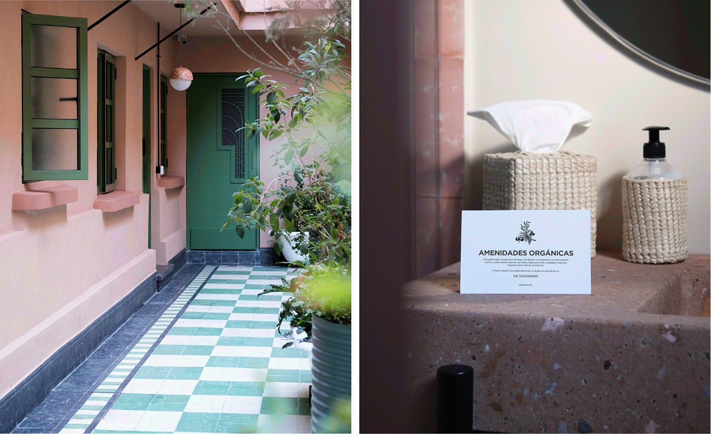 architecture branding  clean elegant green hotel Logo Design mexico city modern olive