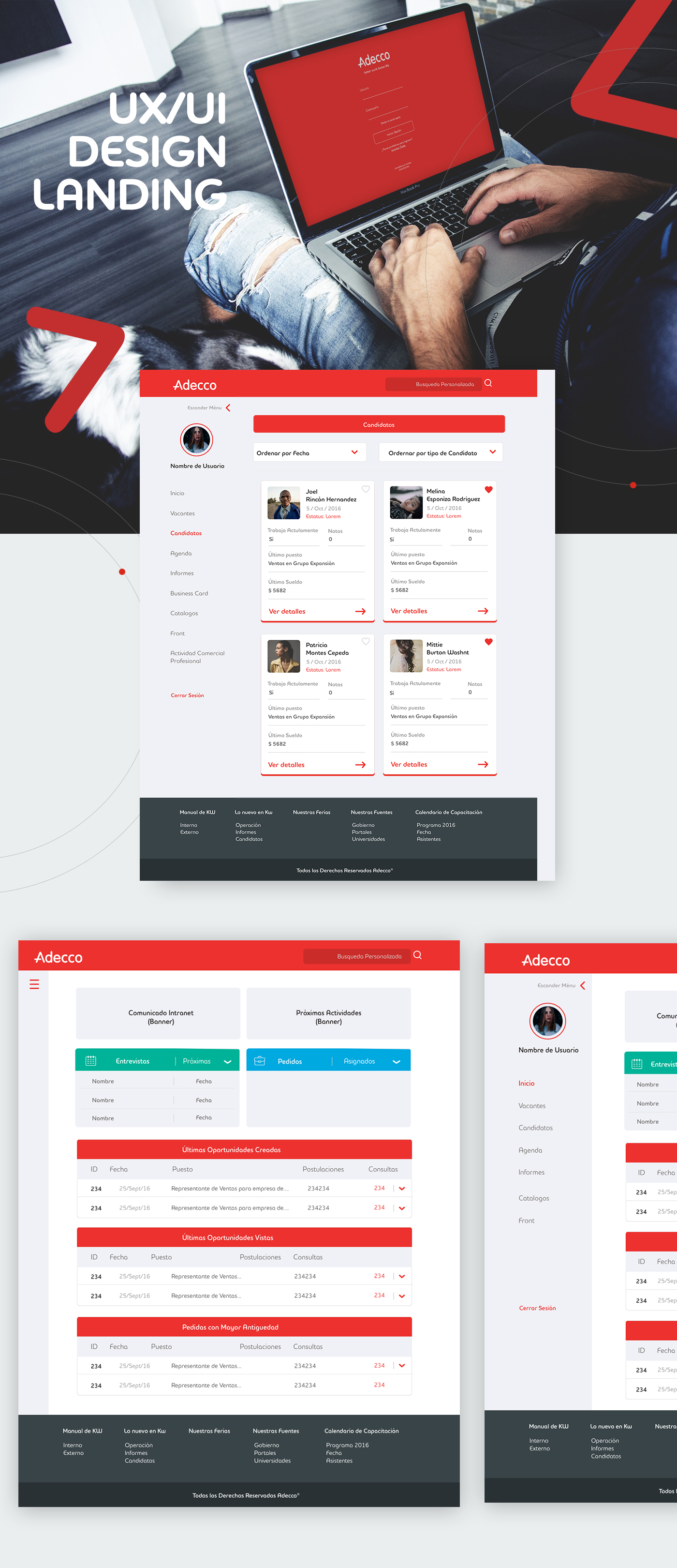 adecco Work  candidate outsourcing business landing app ux UI Creative App